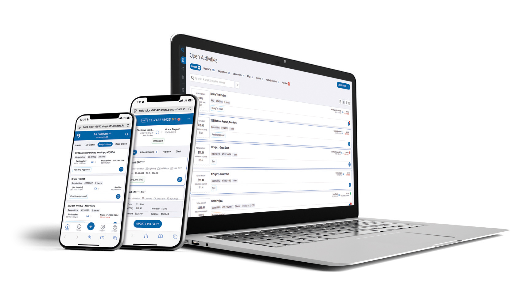 multiple devices running the Trimble Build application